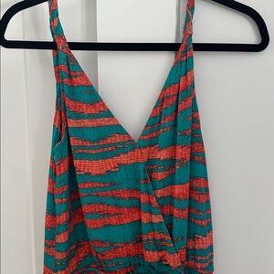 ViX Paula Hermanny Teal and Coral Striped Maxi Dress
New with tag